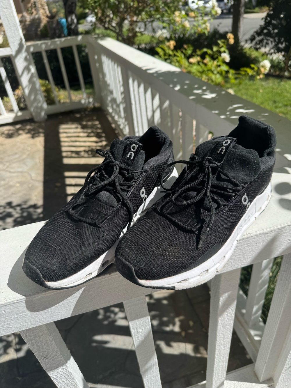 On Running Men's Black Athletic Sneakers with White Soles